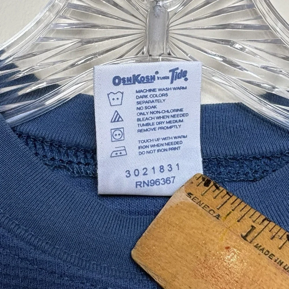 VTG OshKosh B'Gosh Long Sleeve Thermal Shirt Kids 4T Blue Space 90s Y2K